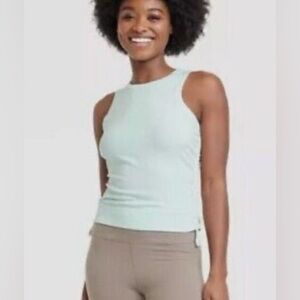 NWT All In Motion Side Cinch Ribbed Athletic Tank in Mint Green - Size 2X